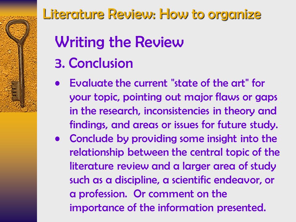 how to arrange a literature review